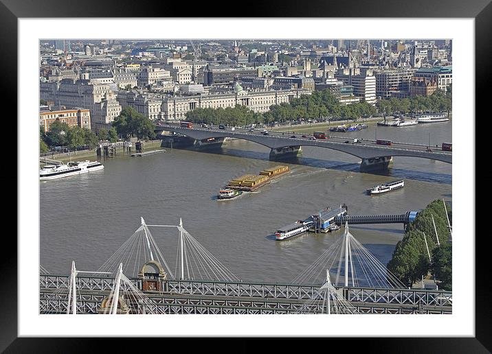  Waterloo Bridge from London Eye  Framed Mounted Print by Tony Murtagh