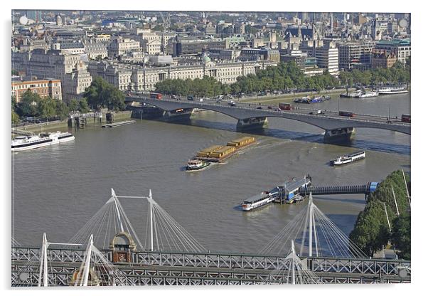  Waterloo Bridge from London Eye  Acrylic by Tony Murtagh