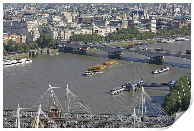  Waterloo Bridge from London Eye  Print by Tony Murtagh