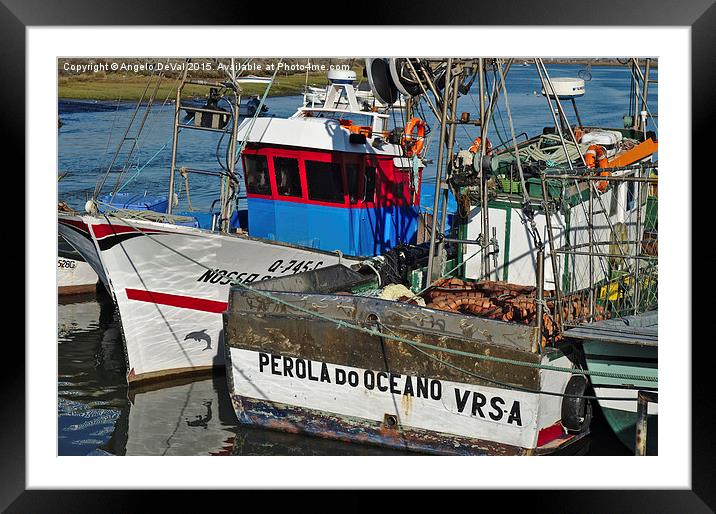 Fishing Ships in Tavira  Framed Mounted Print by Angelo DeVal