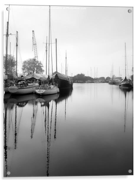  Boats at Heybridge, Essex Acrylic by Rachel Mower