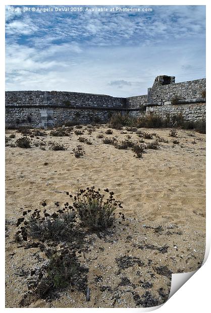 Rato Fort and Sand in Tavira Print by Angelo DeVal