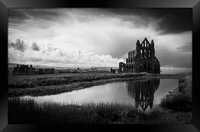 Whitby Abbey Reflected in Water Framed Print by Steve Chandler