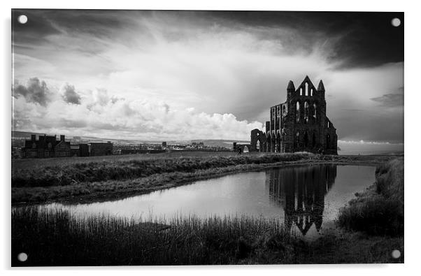  Whitby Abbey Reflected in Water Acrylic by Steve Chandler