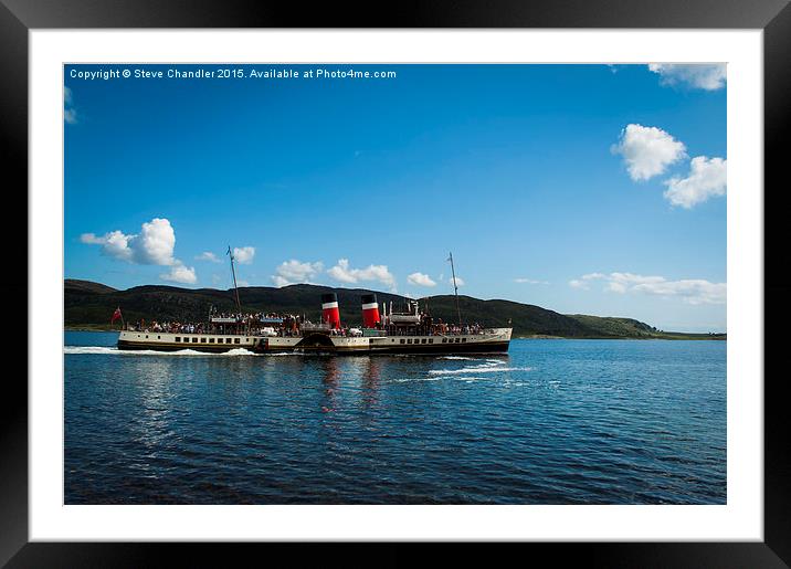 PS Waverley at Tighnabruaich, Scotland Framed Mounted Print by Steve Chandler