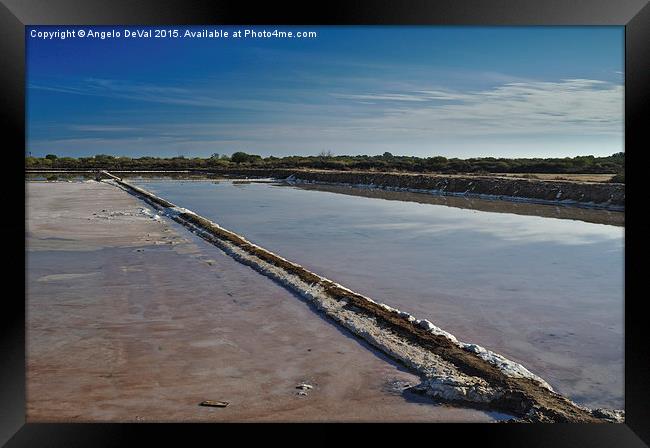 Salt Evaporation Ponds in Algarve Framed Print by Angelo DeVal