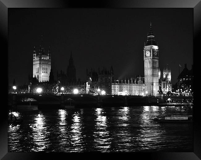  Palace of Westminster at night Framed Print by Simon Hackett