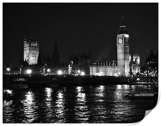  Palace of Westminster at night Print by Simon Hackett