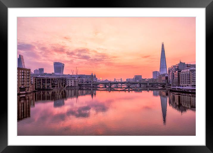  The Thames at Dawn Framed Mounted Print by peter tachauer