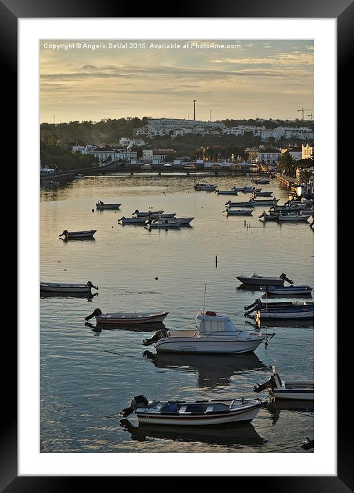 Tavira Sunset in Algarve  Framed Mounted Print by Angelo DeVal