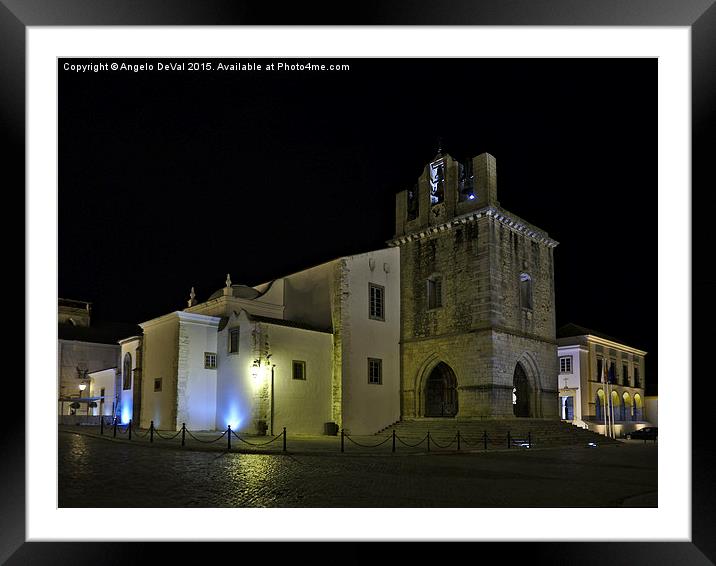 Se Church at night in Faro  Framed Mounted Print by Angelo DeVal