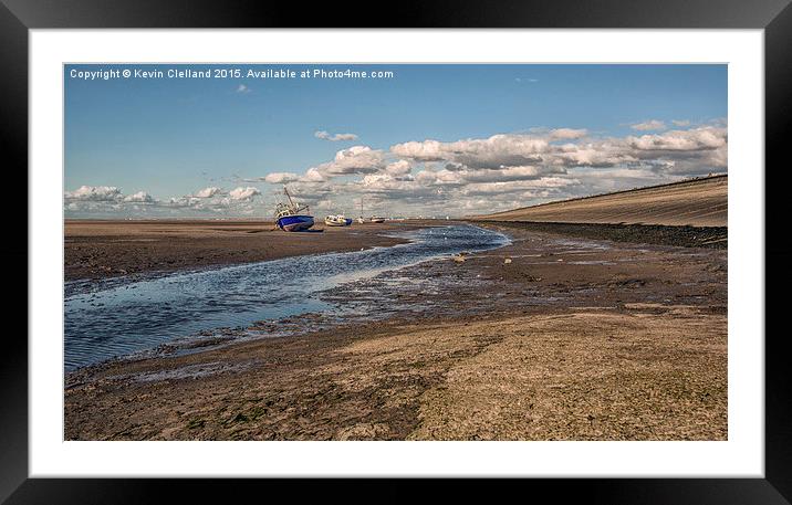 Fishing Boats at low tide Framed Mounted Print by Kevin Clelland