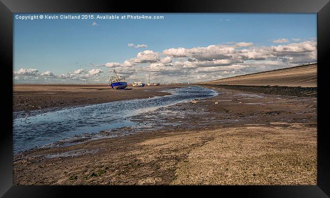Fishing Boats at low tide Framed Print by Kevin Clelland