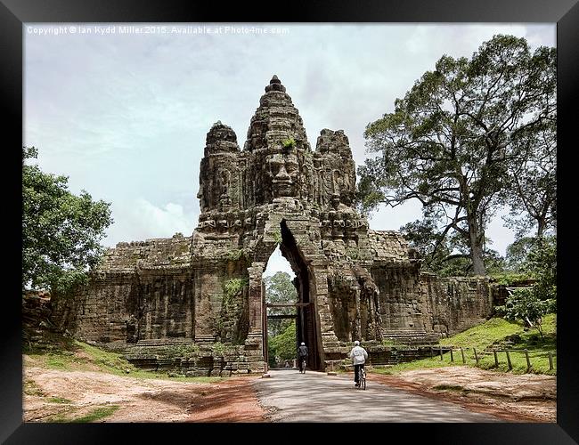  South Gate at Angkor Thom, Cambodia Framed Print by Ian Kydd Miller