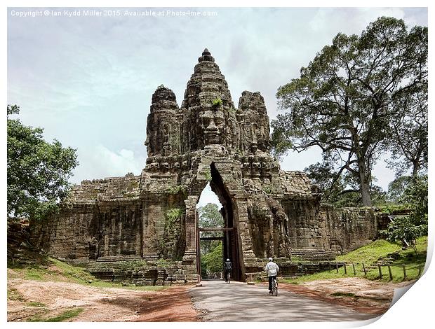  South Gate at Angkor Thom, Cambodia Print by Ian Kydd Miller