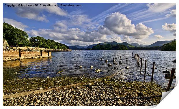 Derwentwater From The Northern Shore  Print by Ian Lewis