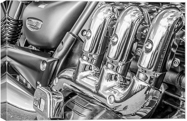   Triumph Rocket III motorbike in black and white Canvas Print by Amanda Sims