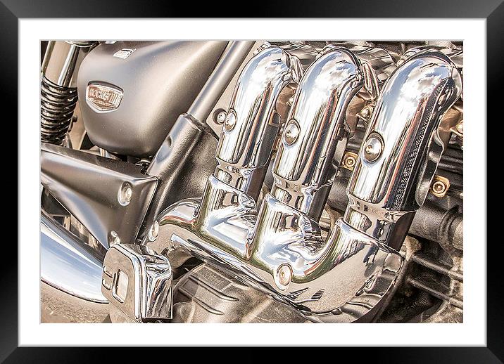   Triumph Rocket III motorbike in colour Framed Mounted Print by Amanda Sims