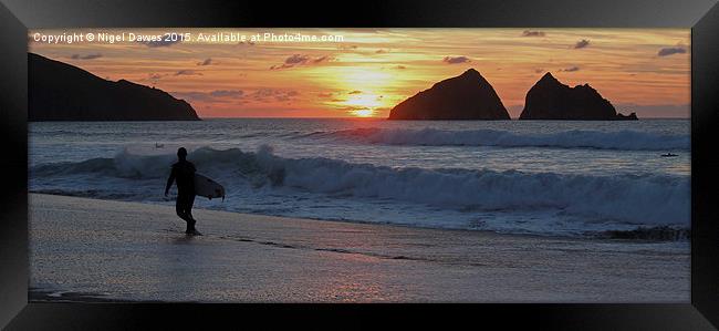  Holywell Bay Sunset 14 October 2015 Framed Print by Nigel Dawes