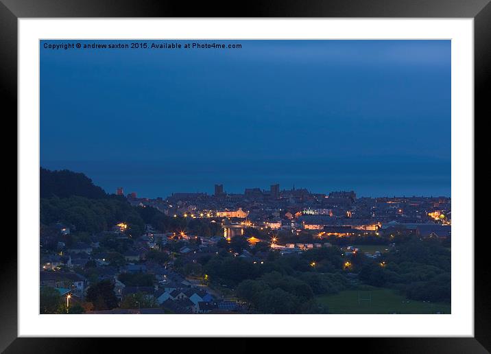  ABERWSTWYTH AT NIGHT Framed Mounted Print by andrew saxton