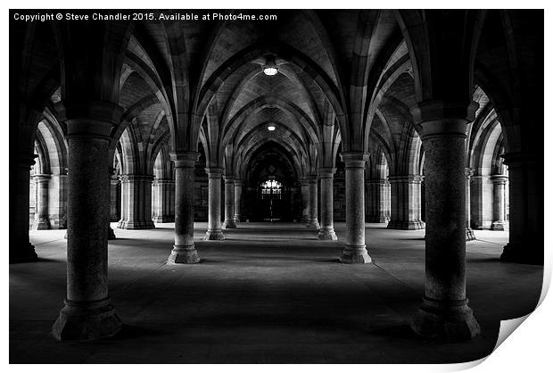  The Cloisters at Glasgow University Print by Steve Chandler