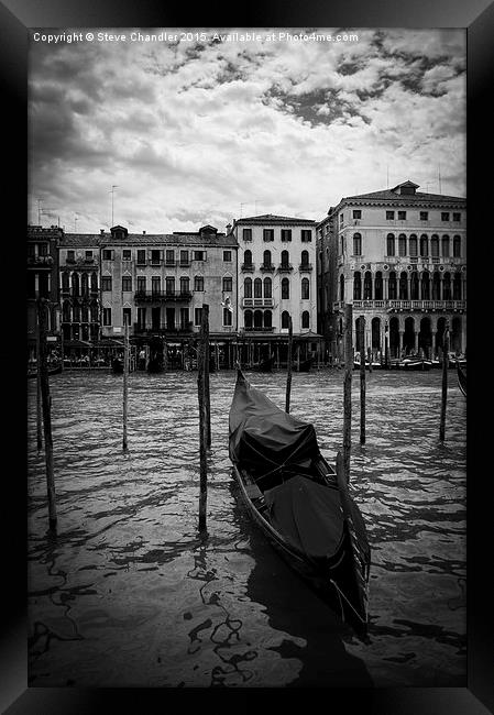 Gondola on Venice Canal Framed Print by Steve Chandler