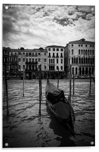 Gondola on Venice Canal Acrylic by Steve Chandler