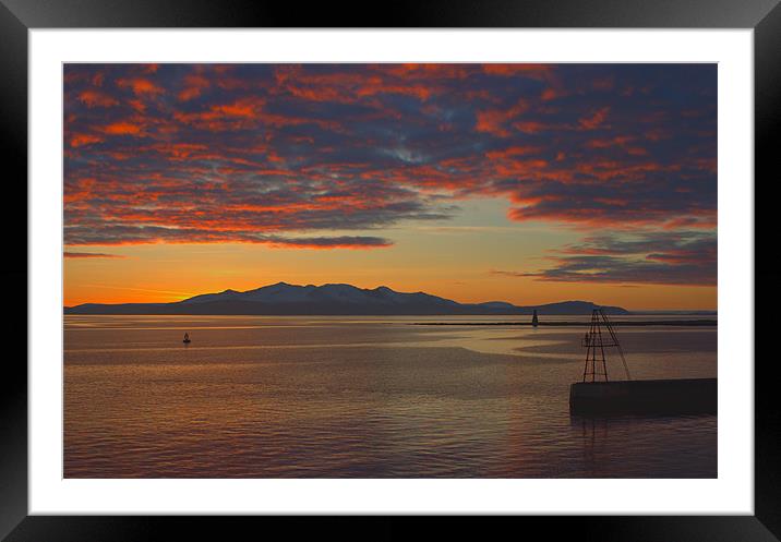 sunset over arran Framed Mounted Print by Tommy Reilly