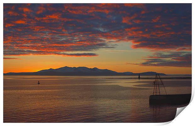 sunset over arran Print by Tommy Reilly