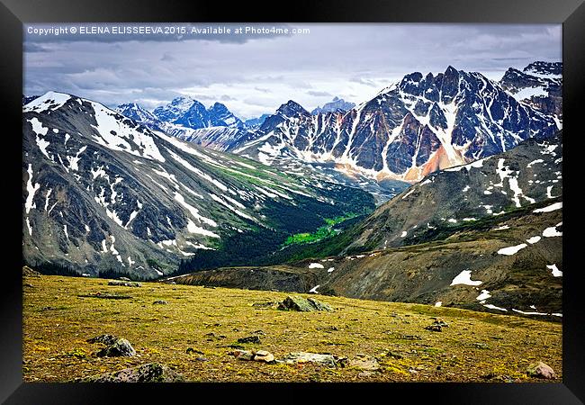 Rocky Mountains in Canada Framed Print by ELENA ELISSEEVA
