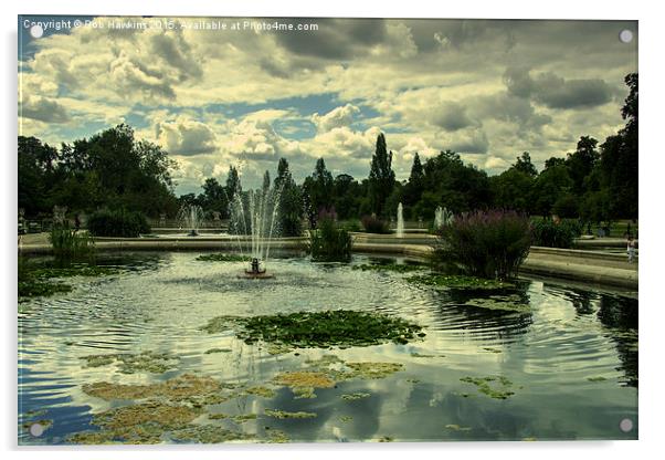  Hyde Park Fountains  Acrylic by Rob Hawkins