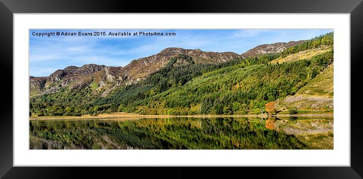 Mountain Reflections Crafnant Lake  Framed Mounted Print by Adrian Evans