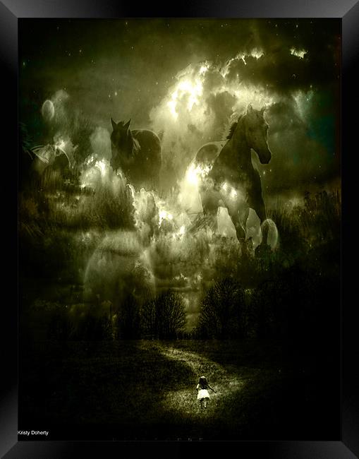 her spirit horses Framed Print by kristy doherty