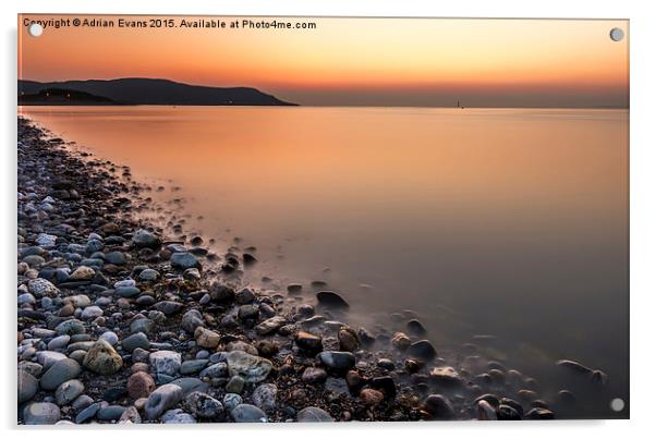Ocean Stones Deganwy Wales Acrylic by Adrian Evans