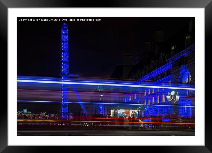  Westminster Bridge at Night Framed Mounted Print by Ian Danbury