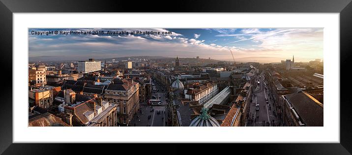  Newcastle Skyline Framed Mounted Print by Ray Pritchard