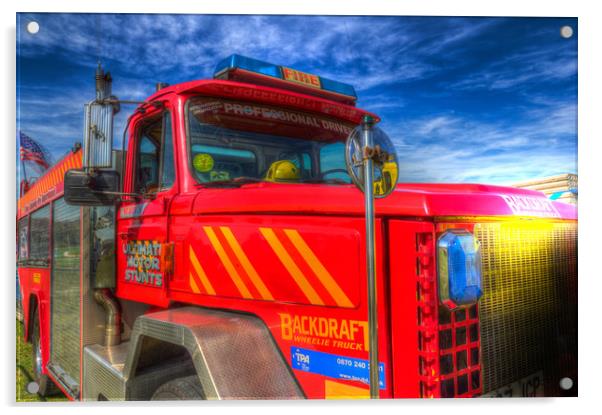 Backdraft Fire Truck Acrylic by David Pyatt