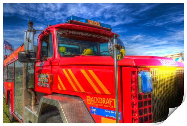 Backdraft Fire Truck Print by David Pyatt