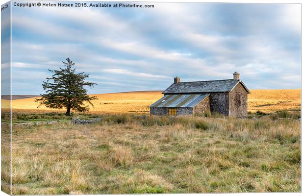 Lonely Cottage on the Moors Canvas Print by Helen Hotson