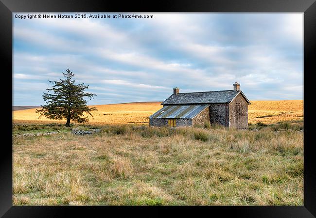 Lonely Cottage on the Moors Framed Print by Helen Hotson