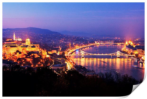 Light up the City of Budapest Print by Rachael Hood