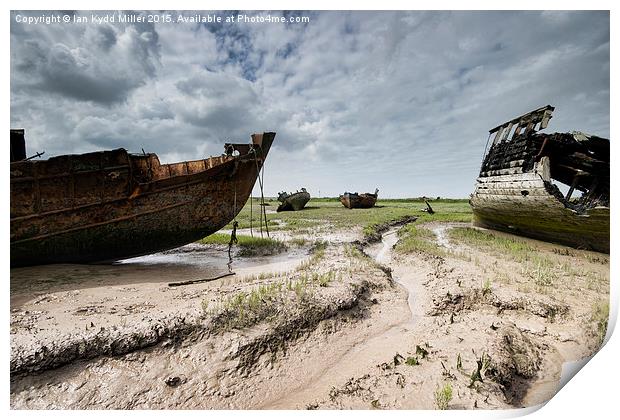  Hulks on the River Wyre Print by Ian Kydd Miller