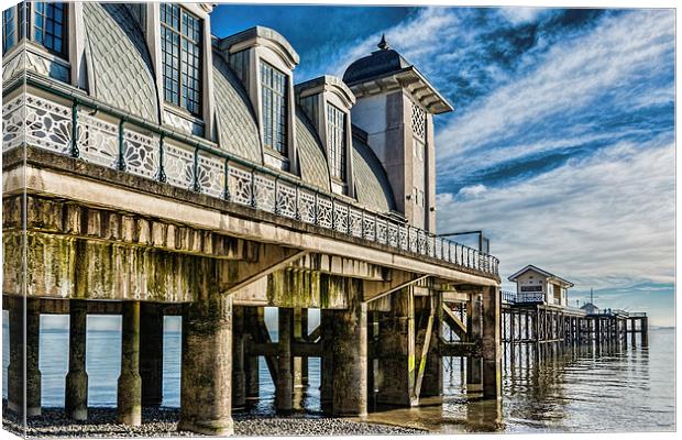 Penarth Pier From The Beach Canvas Print by Steve Purnell