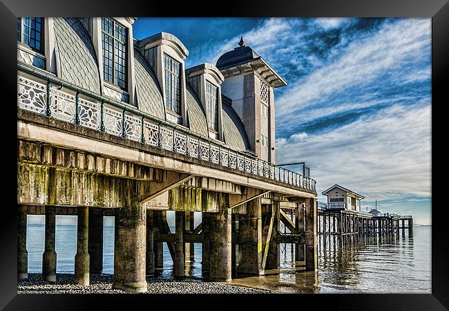 Penarth Pier From The Beach Framed Print by Steve Purnell