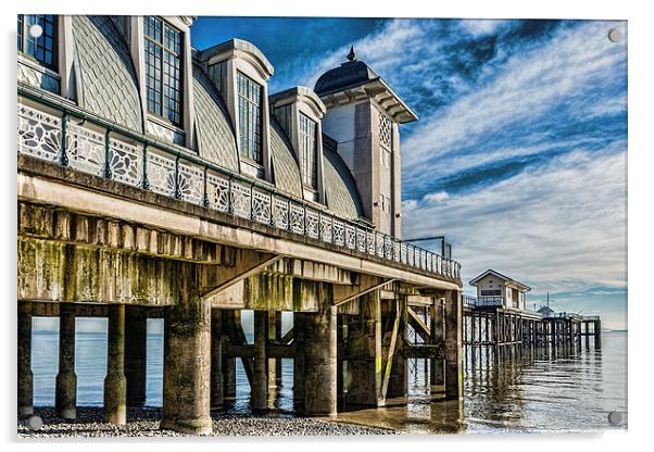 Penarth Pier From The Beach Acrylic by Steve Purnell