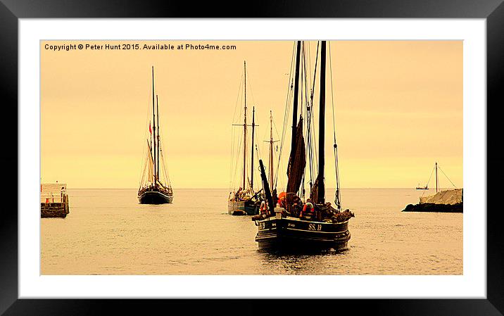 Luggers Heading Out To Sea  Framed Mounted Print by Peter F Hunt