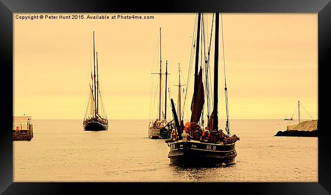 Luggers Heading Out To Sea  Framed Print by Peter F Hunt