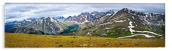 Rocky Mountains panorama Acrylic by ELENA ELISSEEVA