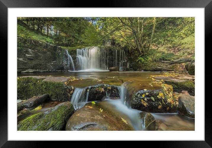 Brecon Waterfall Framed Mounted Print by Pete Holyoak