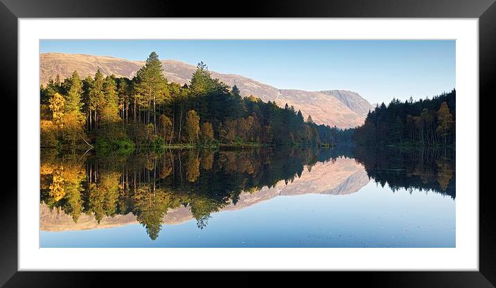  Glencoe Lochan autumn reflections Framed Mounted Print by Stephen Taylor